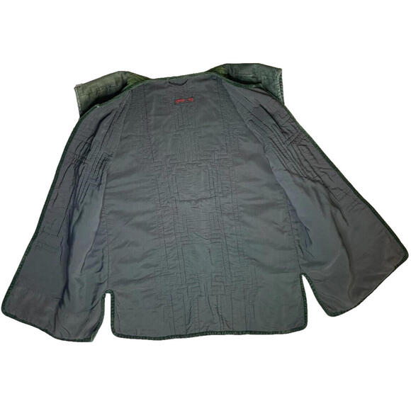 Vtg Banderas Piera Vest Coat Patchwork L/XL Corduroy Green Quilted Lined - Picture 6 of 8